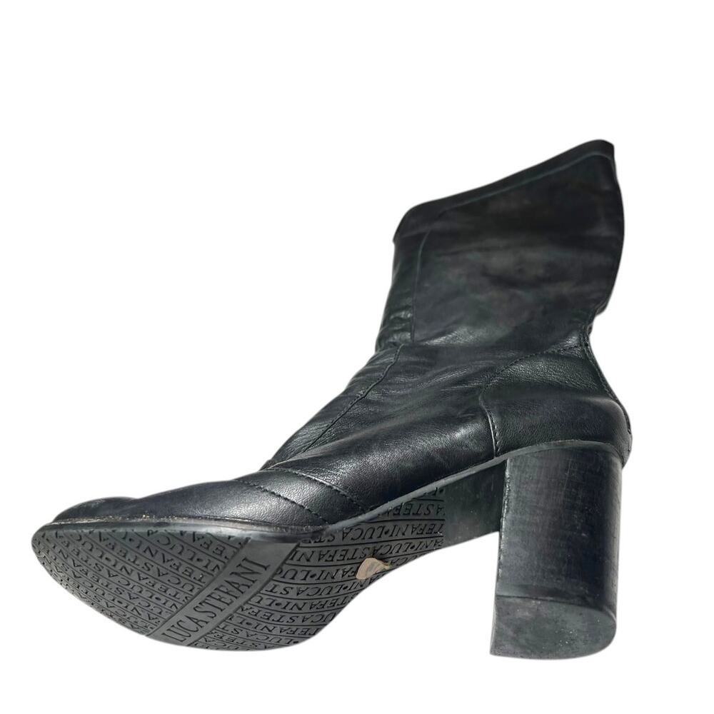 Luca Stefani 5.5 Italian Luxury leather below knee high heeled boots ridding - Picture 4 of 10
